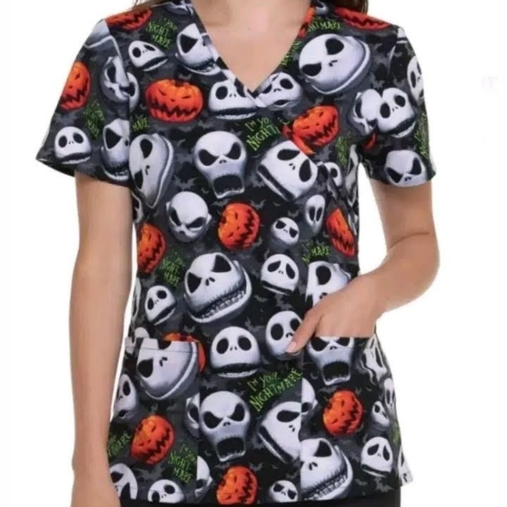 Disney Nightmare Before Christmas Scrub Top